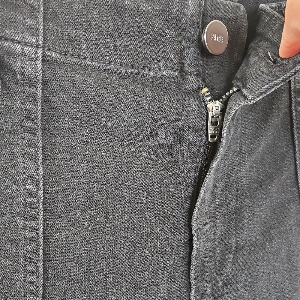 Paige Mayslie Black Coated Stretch-denim Trousers Size 28 - Picture 6 of 16